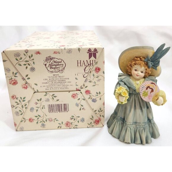 SUNDAY BEST Figurine girl holding fan Hamilton Maud Humphrey Bogart M0102 1992 - Picture 11 of 12